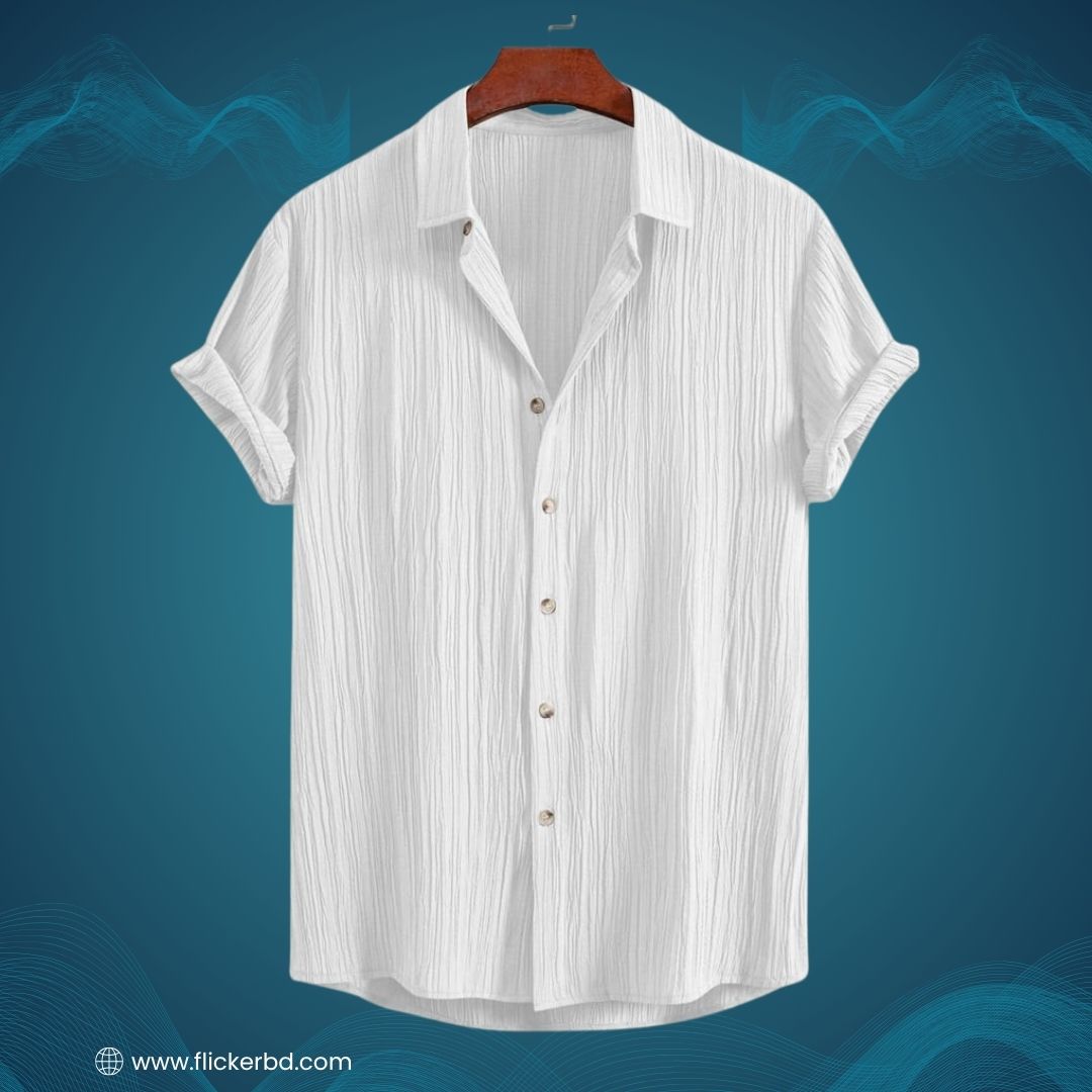 White Aura – Texture Premium Half Sleeve Shirt |H-802