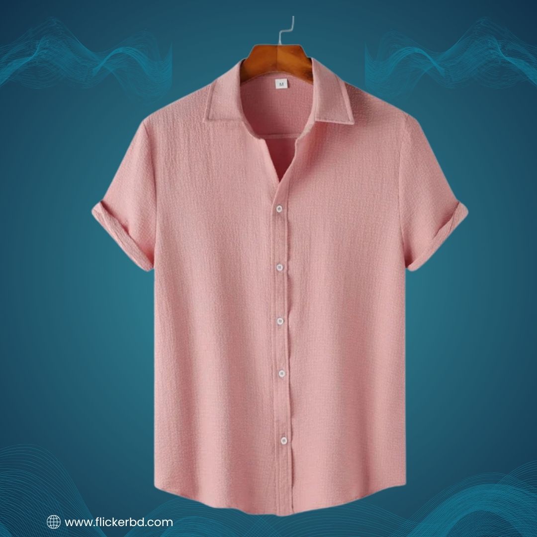 Blush Pink Textured Soft Shirt |H-640