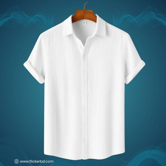 Classic White Textured Soft Shirt |H-709