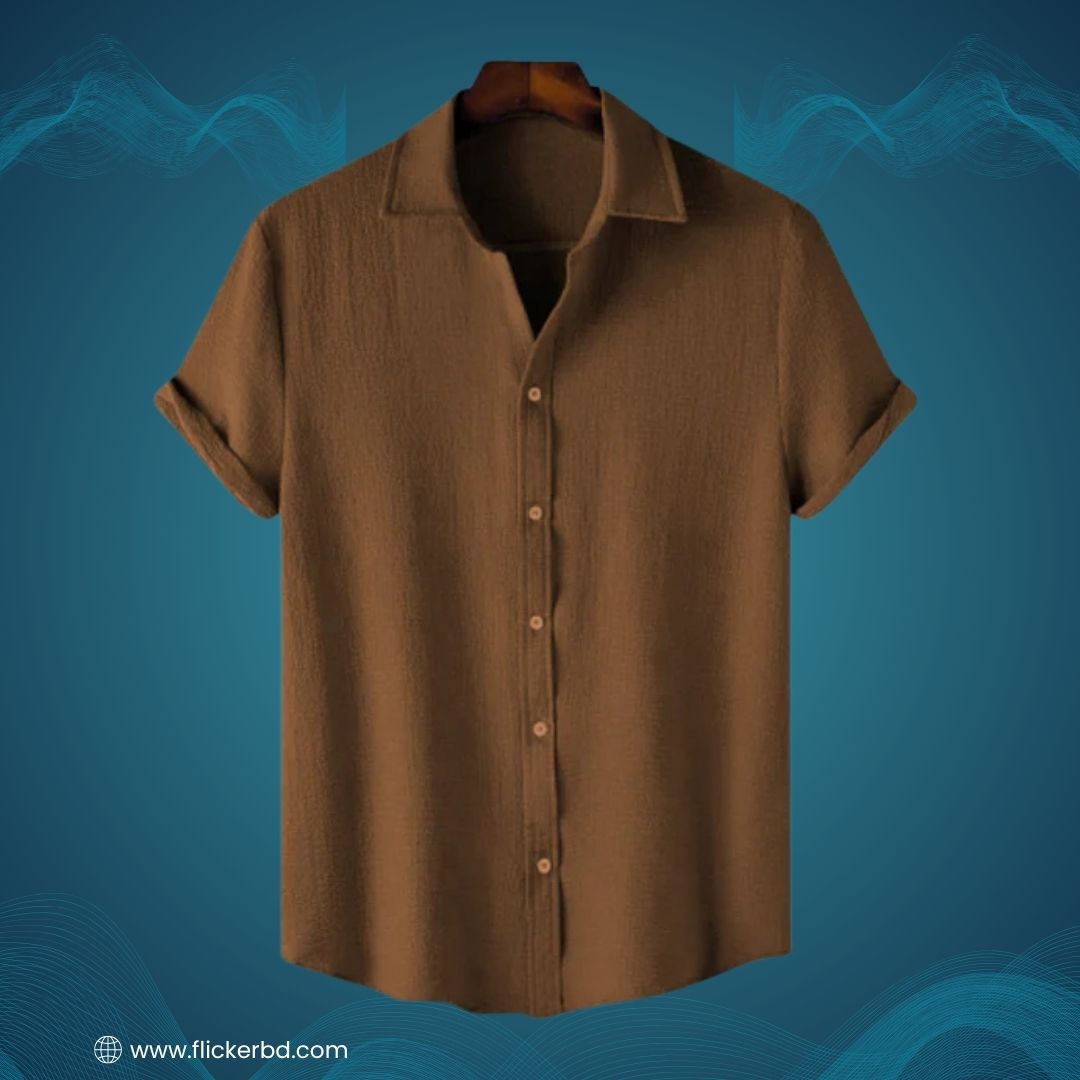 Cocoa Brown Textured Soft Shirt |H-701