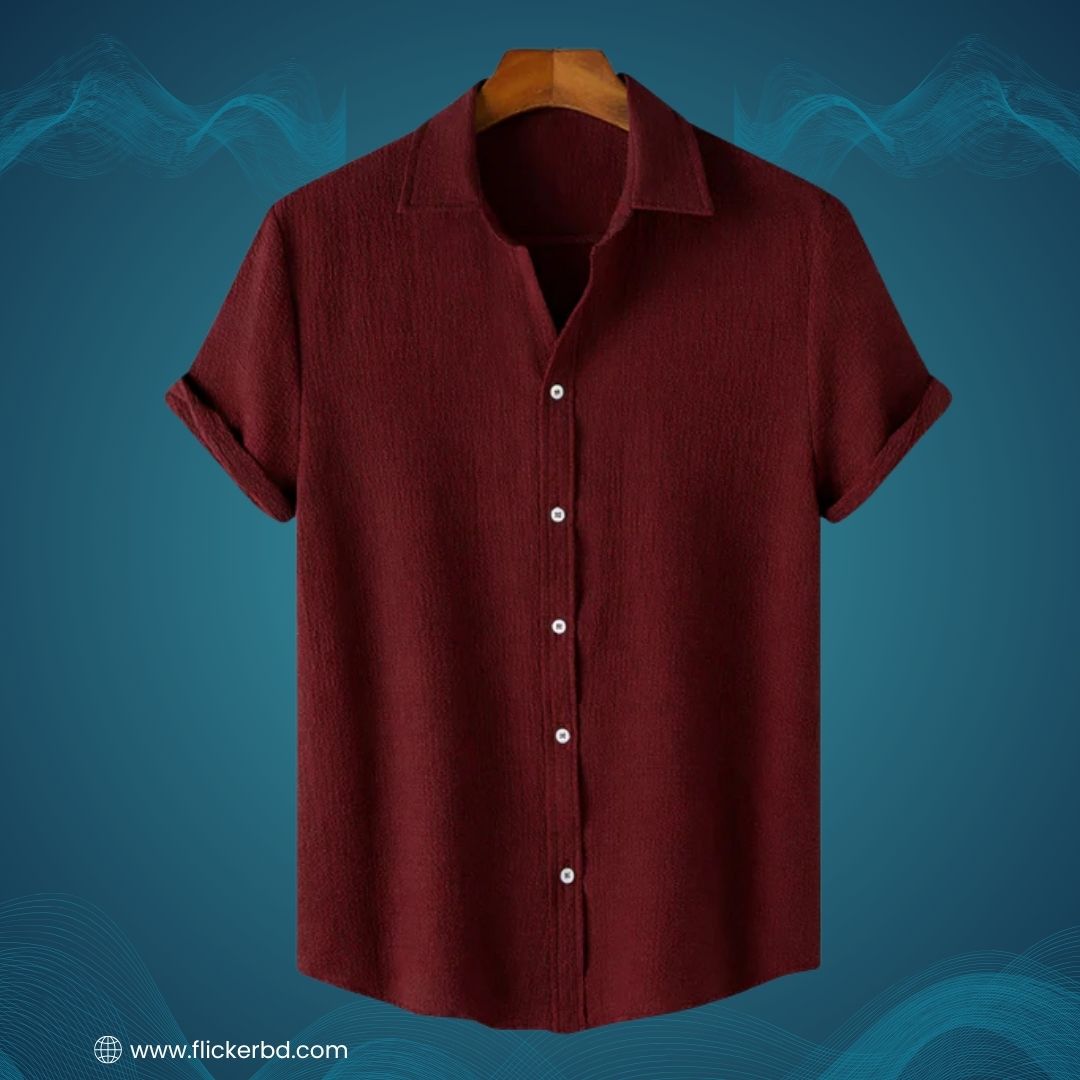 Deep Maroon Textured Soft Shirt |H-720