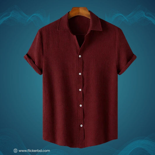 Deep Maroon Textured Soft Shirt |H-720