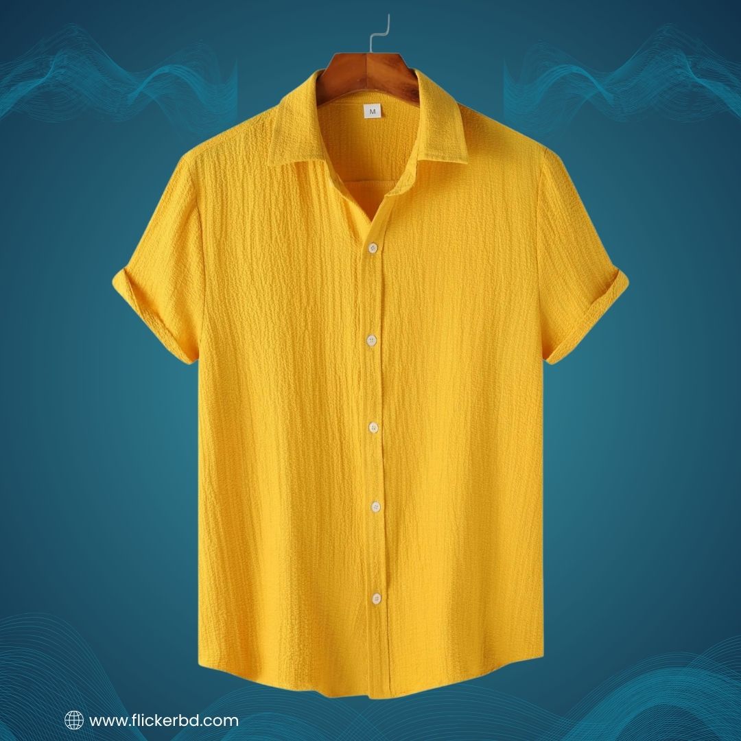 Mustard Textured Soft Shirt | H-408