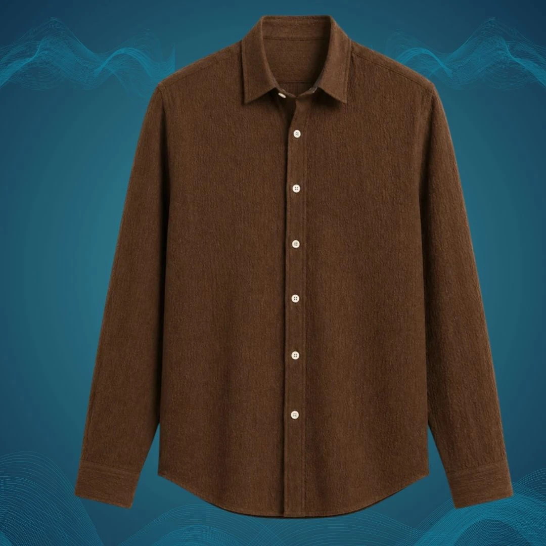 Cocoa Brown Textured Soft Full Sleeve Shirt