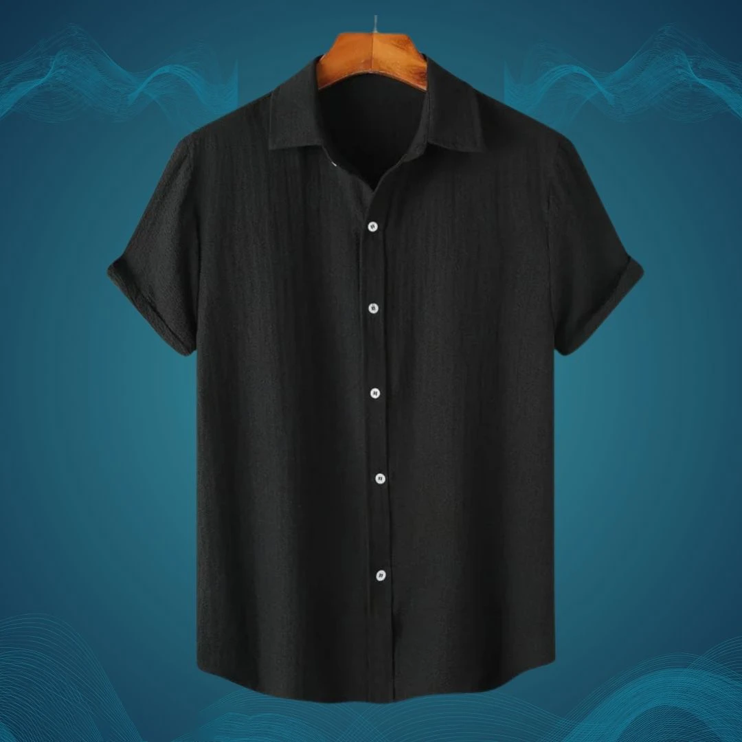 Jet Black Premium Textured Shirt