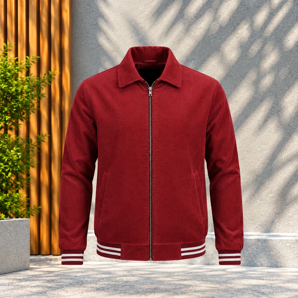 Classic Corduroy Jacket | Wine Red - SF-120