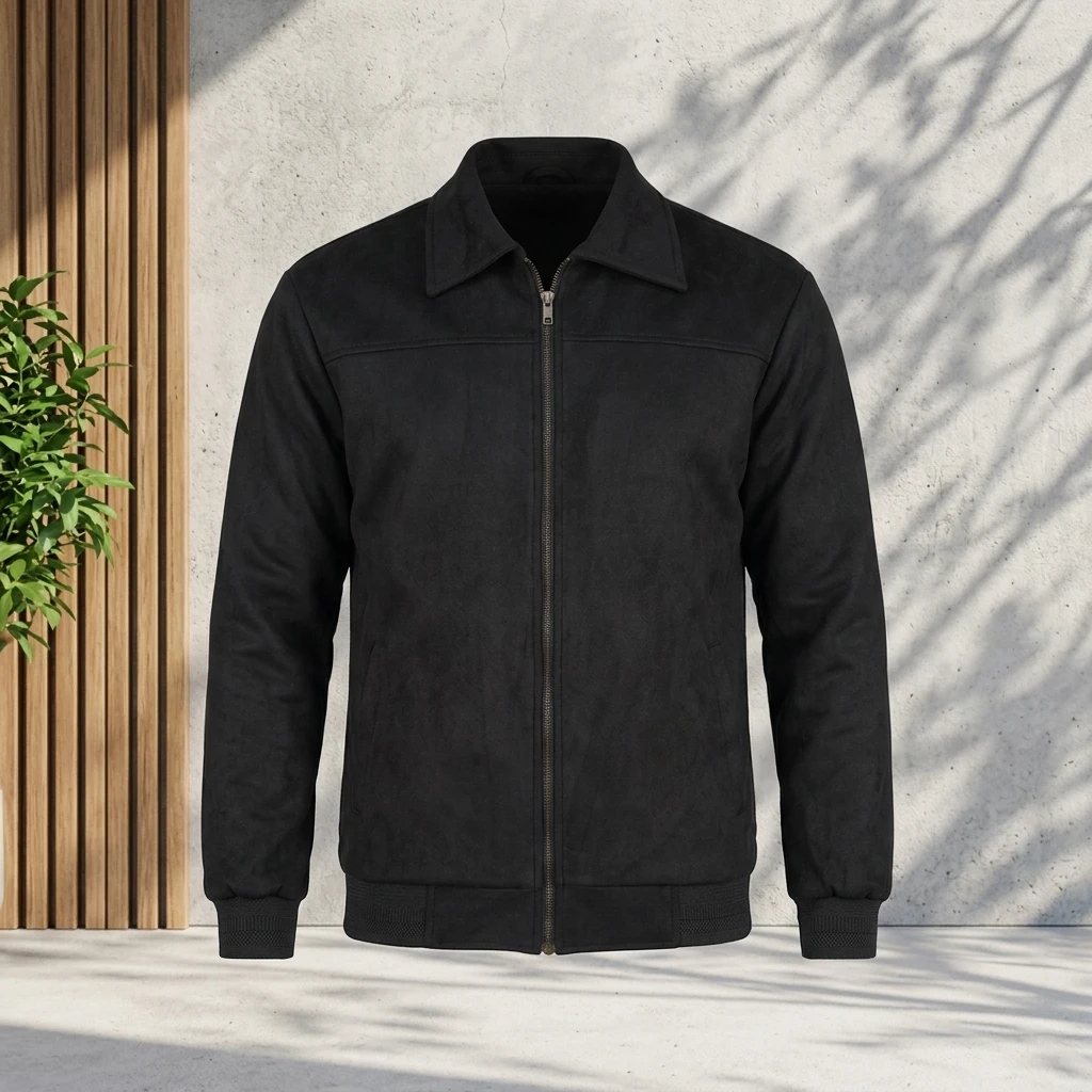 Classic Black Zip-Up Collared Jacket | MP-810