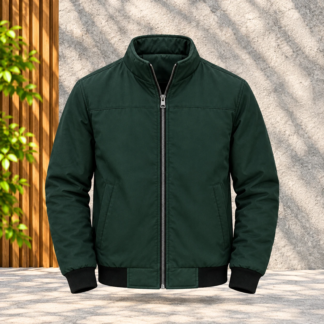 SKN-210 Forest Green High-Neck Jacket