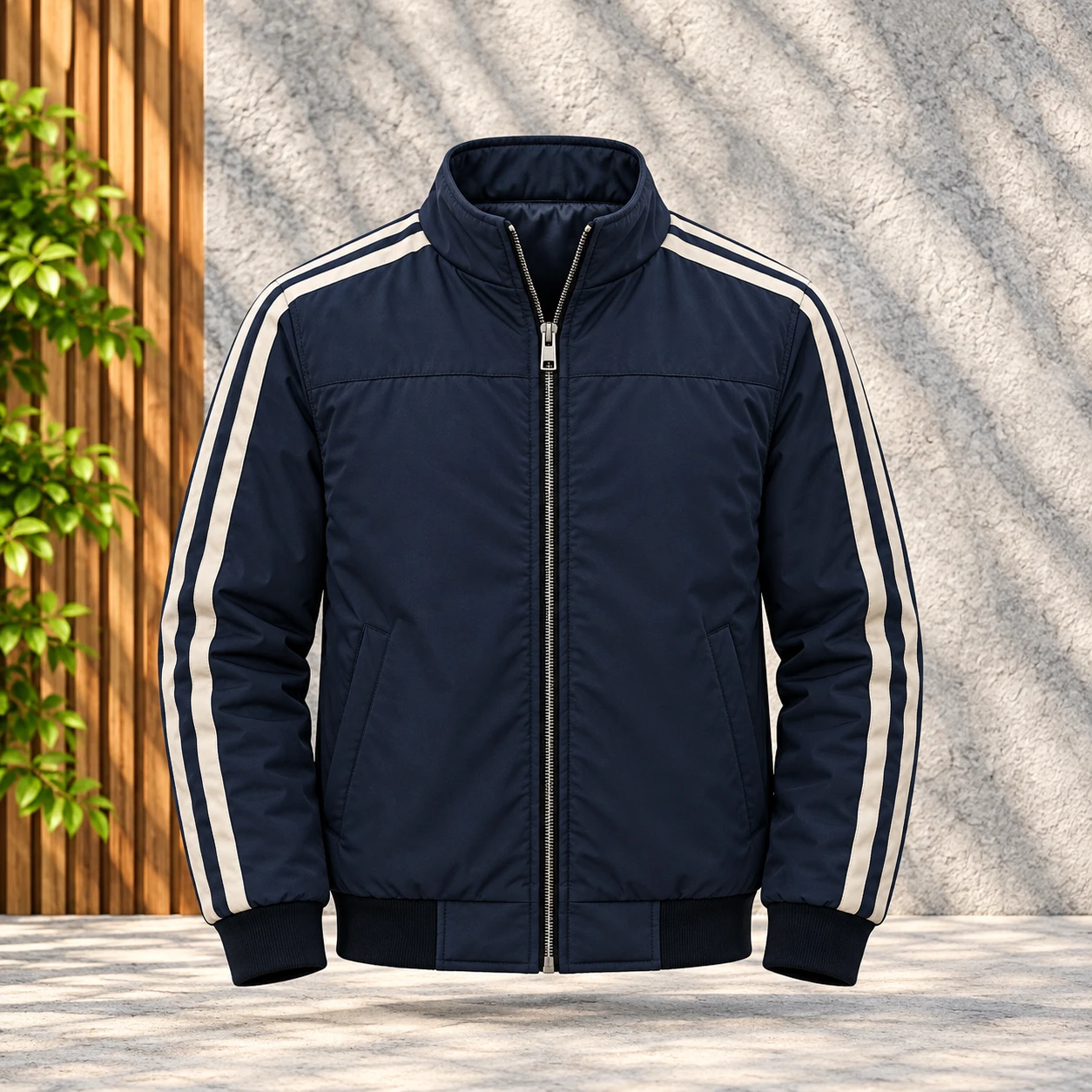 Navy Bomber Jacket with Twin-Stripe | ADS-14
