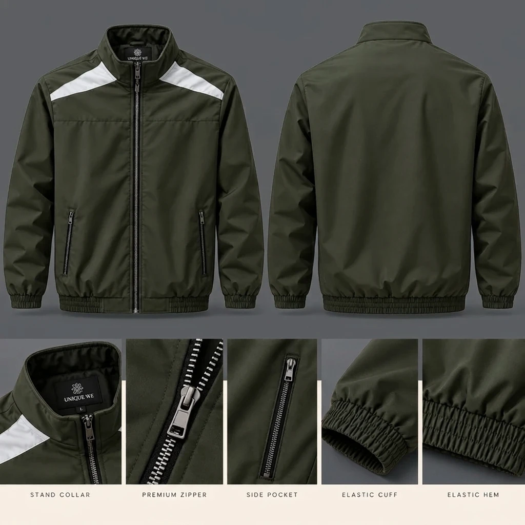Dark Olive Green Sporty Jacket | DGI-702